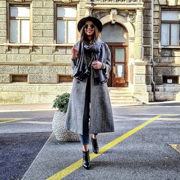 MANGO boucle oversized long coat salt‘n‘pepper pattern - Picture 6 of 13